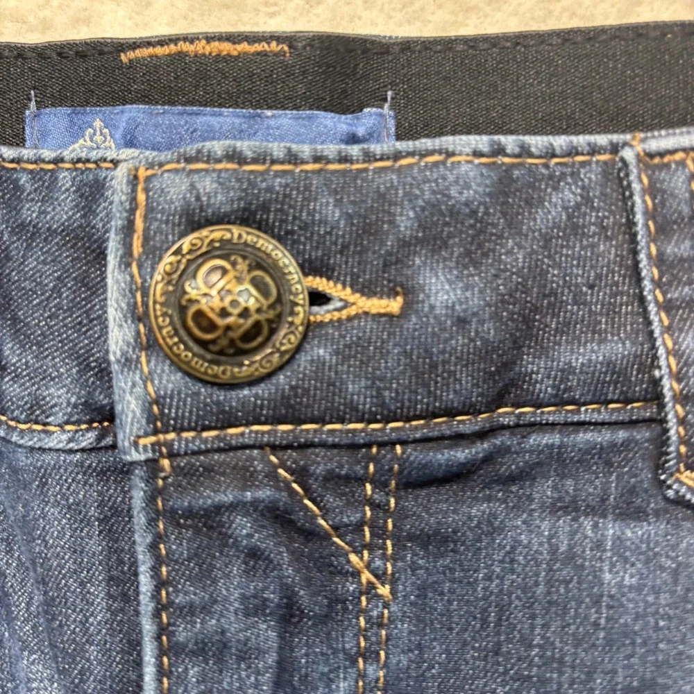 Democracy Ab Solution Straight Leg Jeans Indigo Blue Stretch Womens Size 10 #915